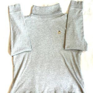 Vintage Polo Ralph Lauren Turtleneck Womens Size Small Gray Embroidered Cotton